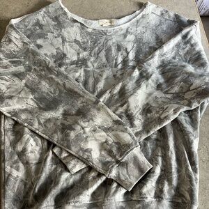 Bluenotes Gray Marble-Print Crewneck Sweater